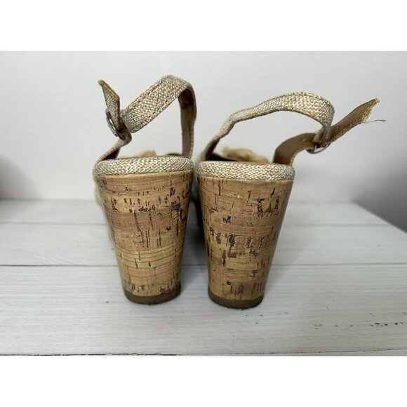 Pop Kalie Brown Floral cork wedge sandal shoes y2k Size 10M - Picture 11 of 15